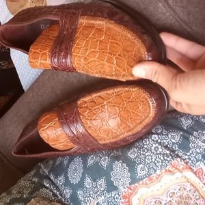 Crocodile skin loafers